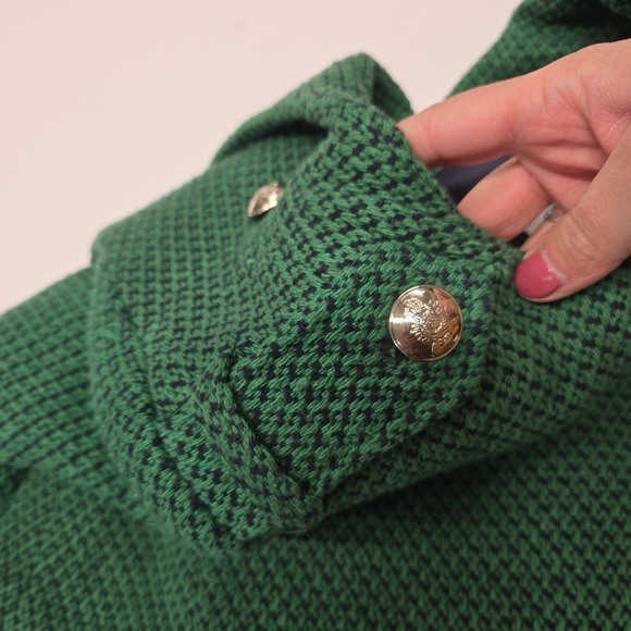 Zara Women Green Houndstooth Cropped Double Breasted Blazer Jacket Size S - Picture 7 of 8